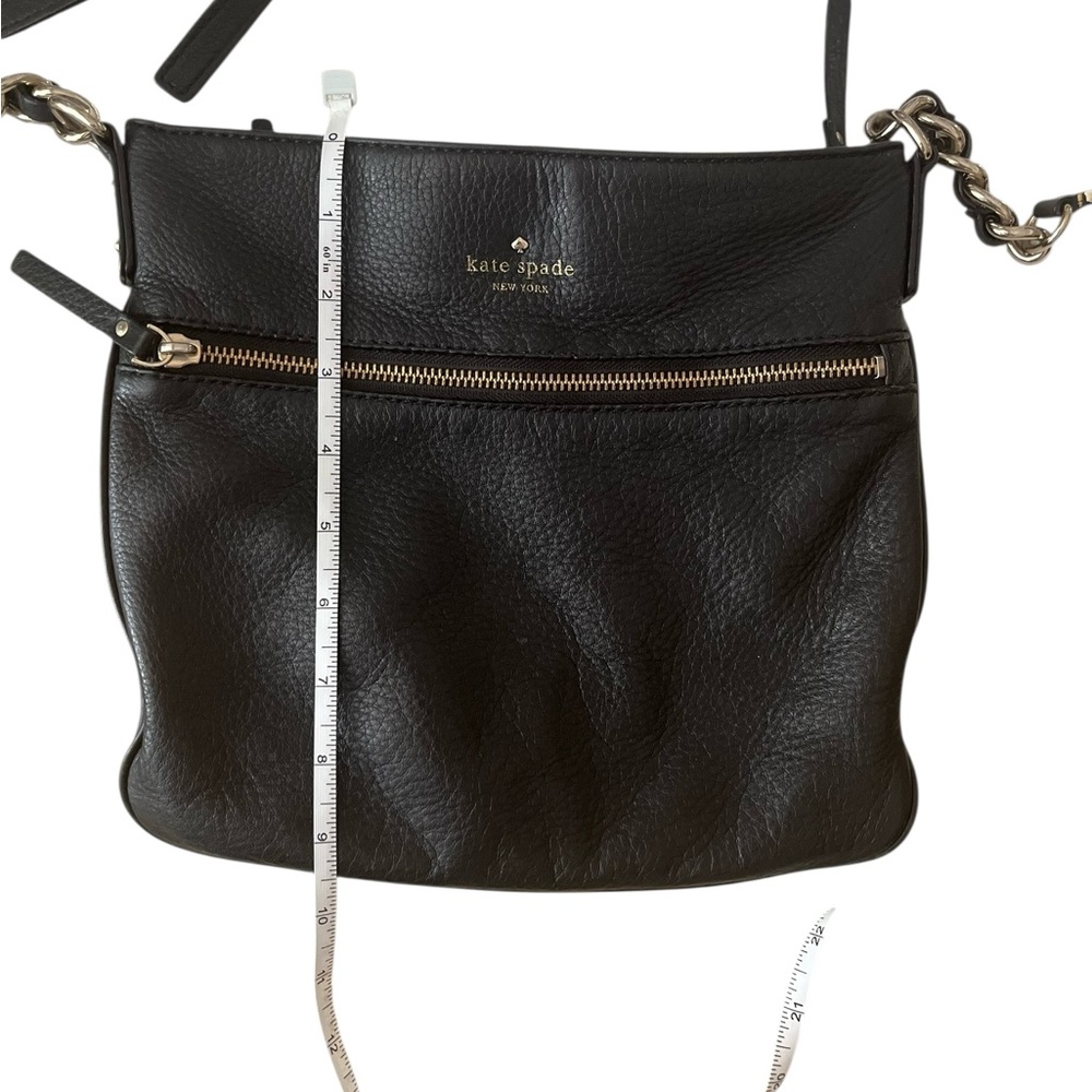 Kate Spade Womens Black Soft Pebble Leather Zip Crossbody Messenger Bag Handbag - Picture 4 of 14